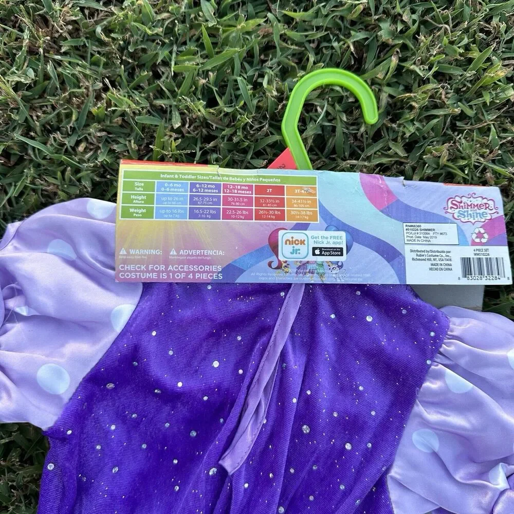 Nickelodeon Shimmer and Shine Toddler Child Jumpsuit Costume‎ Size 2T New